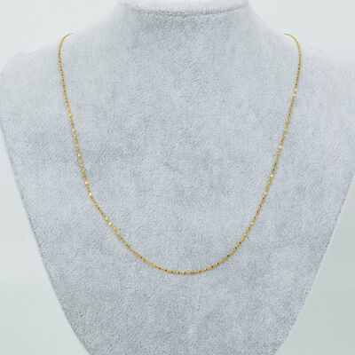 ERTÜRK - ÇELİK KOLYE ZİNCİRİ, GOLD RENK, 40 cm Zincir + 5 cm Uzatma Ayar Zinciri