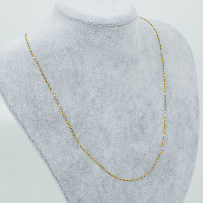 ÇELİK KOLYE ZİNCİRİ, GOLD RENK, 40 cm Zincir + 5 cm Uzatma Ayar Zinciri - 3