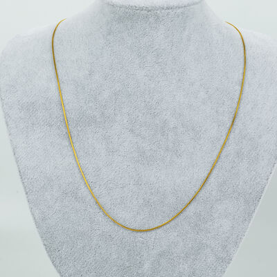 ERTÜRK - ÇELİK KOLYE ZİNCİRİ, GOLD RENK, 40 cm Zincir + 5 cm Uzatma Ayar Zinciri