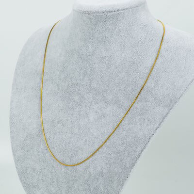 ÇELİK KOLYE ZİNCİRİ, GOLD RENK, 40 cm Zincir + 5 cm Uzatma Ayar Zinciri - 2