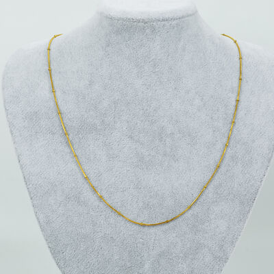 ERTÜRK - ÇELİK KOLYE ZİNCİRİ, GOLD RENK, 40 cm Zincir + 5 cm Uzatma Ayar Zinciri