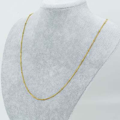 ÇELİK KOLYE ZİNCİRİ, GOLD RENK, 40 cm Zincir + 5 cm Uzatma Ayar Zinciri - 2