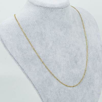 ÇELİK KOLYE ZİNCİRİ, GOLD RENK, 40 cm Zincir + 5 cm Uzatma Ayar Zinciri - 3