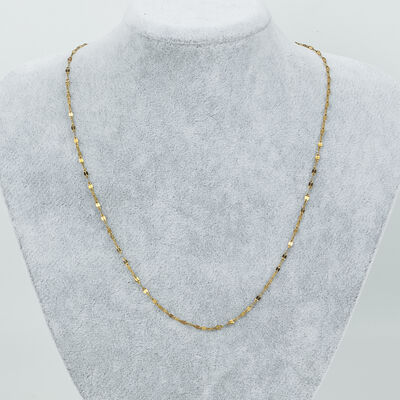 ERTÜRK - ÇELİK KOLYE ZİNCİRİ, GOLD RENK, 40 cm Zincir + 5 cm Uzatma Ayar Zinciri