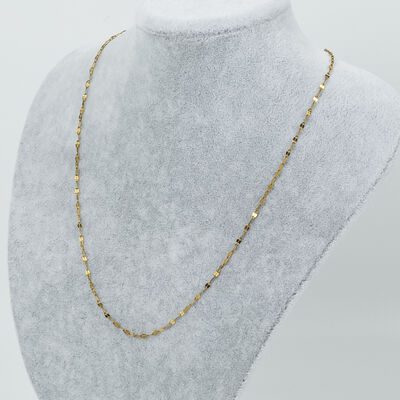 ÇELİK KOLYE ZİNCİRİ, GOLD RENK, 40 cm Zincir + 5 cm Uzatma Ayar Zinciri - 2
