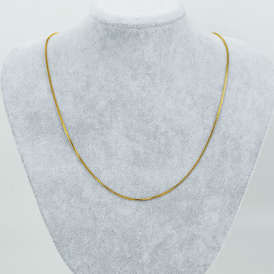 ERTÜRK - ÇELİK KOLYE ZİNCİRİ, GOLD RENK, 40 cm Zincir + 5 cm Uzatma Ayar Zinciri