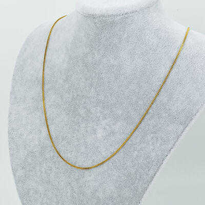 ÇELİK KOLYE ZİNCİRİ, GOLD RENK, 40 cm Zincir + 5 cm Uzatma Ayar Zinciri - 2