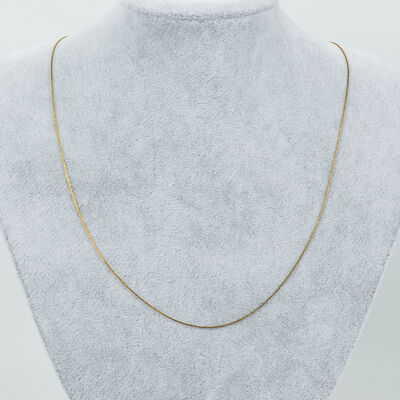 ERTÜRK - ÇELİK KOLYE ZİNCİRİ, GOLD RENK, 40 cm Zincir + 5 cm Uzatma Ayar Zinciri