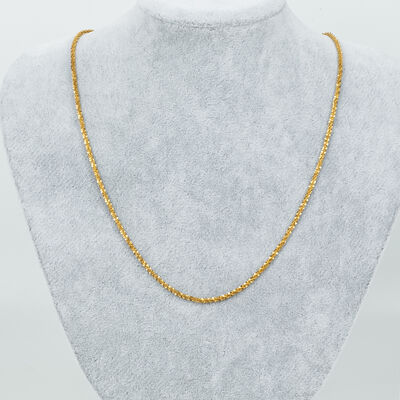 ERTÜRK - ÇELİK KOLYE ZİNCİRİ, GOLD RENK, 40 cm Zincir + 5 cm Uzatma Ayar Zinciri