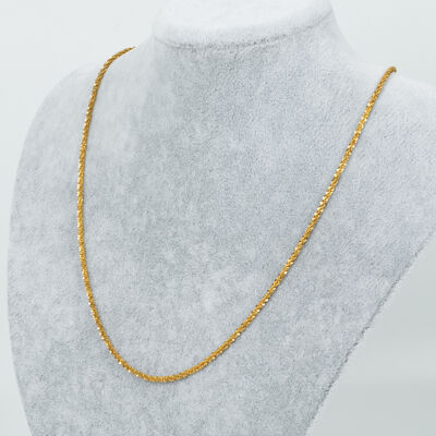 ÇELİK KOLYE ZİNCİRİ, GOLD RENK, 40 cm Zincir + 5 cm Uzatma Ayar Zinciri - 2