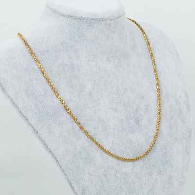 ÇELİK KOLYE ZİNCİRİ, GOLD RENK, 40 cm Zincir + 5 cm Uzatma Ayar Zinciri - 3