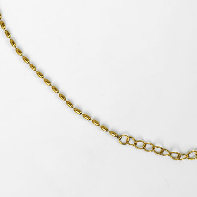 ÇELİK KOLYE ZİNCİRİ, GOLD RENK, 40 cm Zincir + 5 cm Uzatma Ayar Zinciri - 5