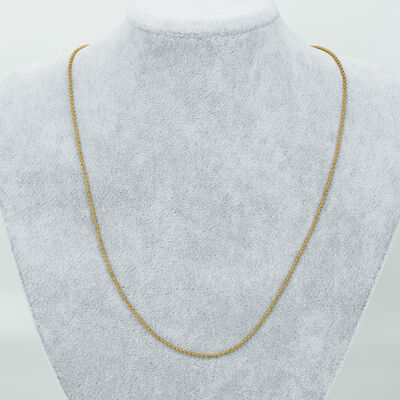 ERTÜRK - ÇELİK KOLYE ZİNCİRİ, GOLD RENK, 40 cm Zincir + 5 cm Uzatma Ayar Zinciri