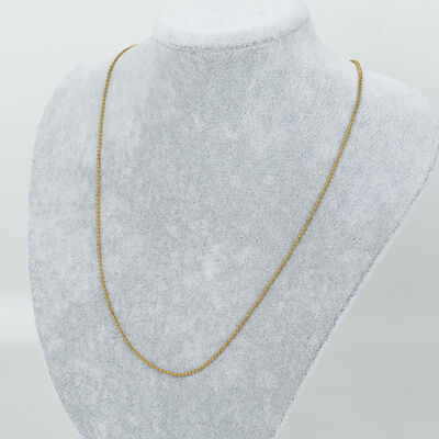 ÇELİK KOLYE ZİNCİRİ, GOLD RENK, 40 cm Zincir + 5 cm Uzatma Ayar Zinciri - 2