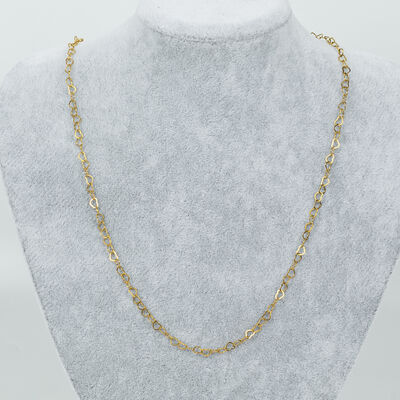 ERTÜRK - ÇELİK KOLYE ZİNCİRİ, GOLD RENK, 40 cm Zincir + 5 cm Uzatma Ayar Zinciri