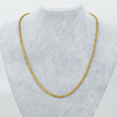 ERTÜRK - ÇELİK KOLYE ZİNCİRİ, GOLD RENK, 40 cm Zincir + 5 cm Uzatma Ayar Zinciri