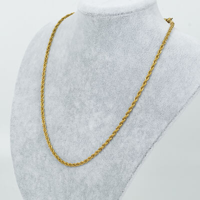 ÇELİK KOLYE ZİNCİRİ, GOLD RENK, 40 cm Zincir + 5 cm Uzatma Ayar Zinciri - 2
