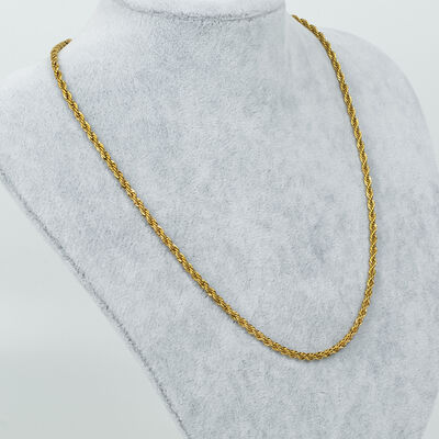 ÇELİK KOLYE ZİNCİRİ, GOLD RENK, 40 cm Zincir + 5 cm Uzatma Ayar Zinciri - 3