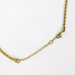 ÇELİK KOLYE ZİNCİRİ, GOLD RENK, 40 cm Zincir + 5 cm Uzatma Ayar Zinciri - Thumbnail