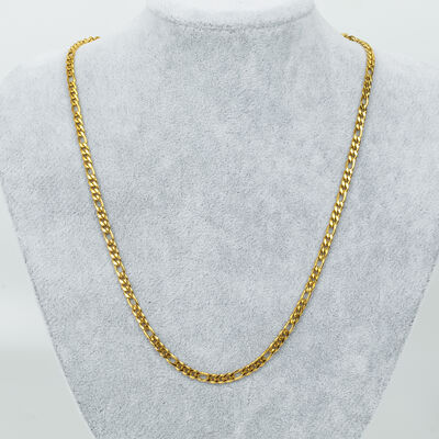 ERTÜRK - ÇELİK KOLYE ZİNCİRİ, GOLD RENK, 40 cm Zincir + 5 cm Uzatma Ayar Zinciri
