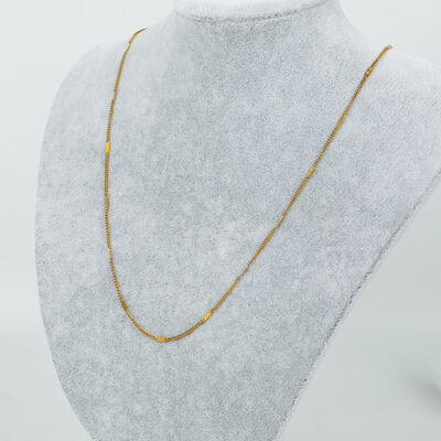 ÇELİK KOLYE ZİNCİRİ, GOLD RENK, 40 cm Zincir + 5 cm Uzatma Ayar Zinciri - 2