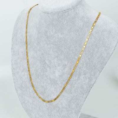 ÇELİK KOLYE ZİNCİRİ, GOLD RENK, 40 cm Zincir + 5 cm Uzatma Ayar Zinciri - 2