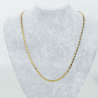 ERTÜRK - ÇELİK KOLYE ZİNCİRİ, GOLD RENK, 40 cm Zincir + 5 cm Uzatma Ayar Zinciri