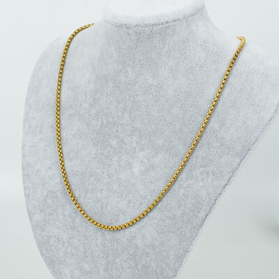 ÇELİK KOLYE ZİNCİRİ, GOLD RENK, 40 cm Zincir + 5 cm Uzatma Ayar Zinciri - 2
