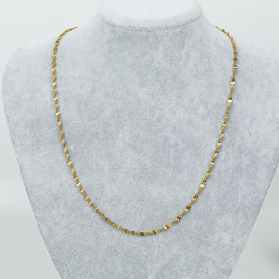 ERTÜRK - ÇELİK KOLYE ZİNCİRİ, GOLD RENK, 40 cm Zincir + 5 cm Uzatma Ayar Zinciri