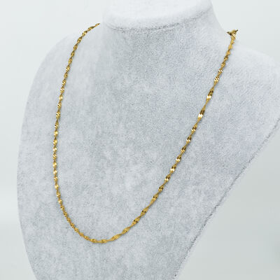 ÇELİK KOLYE ZİNCİRİ, GOLD RENK, 40 cm Zincir + 5 cm Uzatma Ayar Zinciri - 2