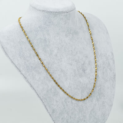 ÇELİK KOLYE ZİNCİRİ, GOLD RENK, 40 cm Zincir + 5 cm Uzatma Ayar Zinciri - 3