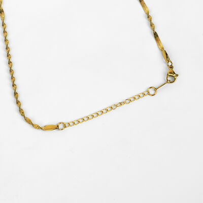 ÇELİK KOLYE ZİNCİRİ, GOLD RENK, 40 cm Zincir + 5 cm Uzatma Ayar Zinciri - 4