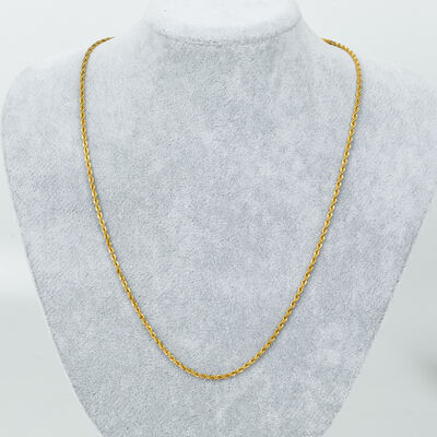 ERTÜRK - ÇELİK KOLYE ZİNCİRİ, GOLD RENK, 40 cm Zincir + 5 cm Uzatma Ayar Zinciri
