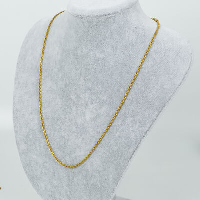 ÇELİK KOLYE ZİNCİRİ, GOLD RENK, 40 cm Zincir + 5 cm Uzatma Ayar Zinciri - 2