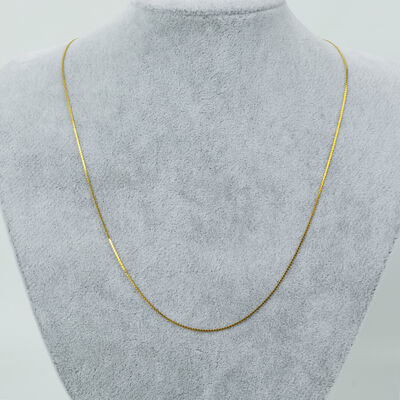 ERTÜRK - ÇELİK KOLYE ZİNCİRİ, GOLD RENK, 40 cm Zincir + 5 cm Uzatma Ayar Zinciri