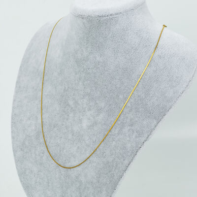 ÇELİK KOLYE ZİNCİRİ, GOLD RENK, 40 cm Zincir + 5 cm Uzatma Ayar Zinciri - 2