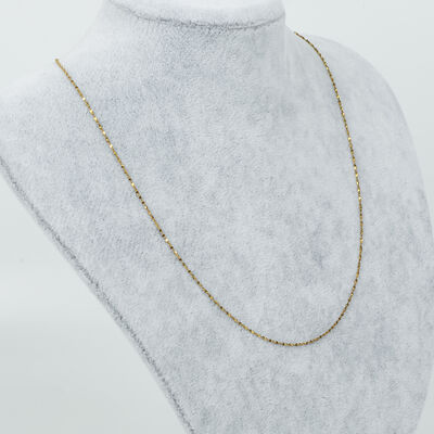 ÇELİK KOLYE ZİNCİRİ, GOLD RENK, 45 cm Zincir + Asansör Klips Ayarlı - 3