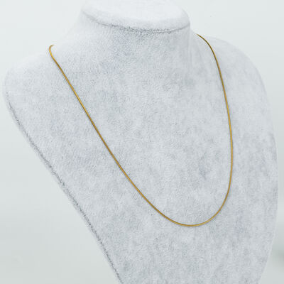 ÇELİK KOLYE ZİNCİRİ, GOLD RENK, 45 cm Zincir + Asansör Klips Ayarlı - 3