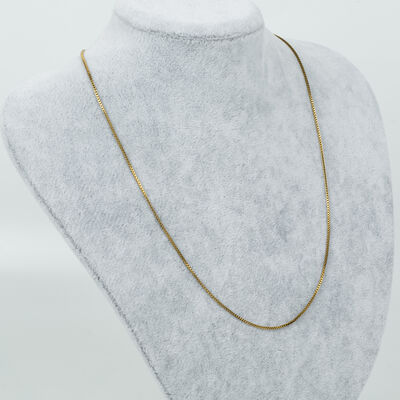 ÇELİK KOLYE ZİNCİRİ, GOLD RENK, 45 cm Zincir + Asansör Klips Ayarlı - 3