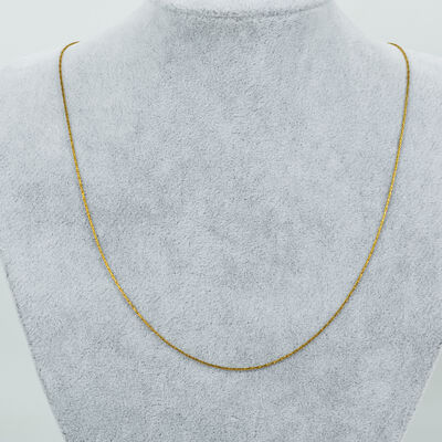 ERTÜRK - ÇELİK KOLYE ZİNCİRİ, GOLD RENK, 45 cm Zincir + Asansör Klips Ayarlı