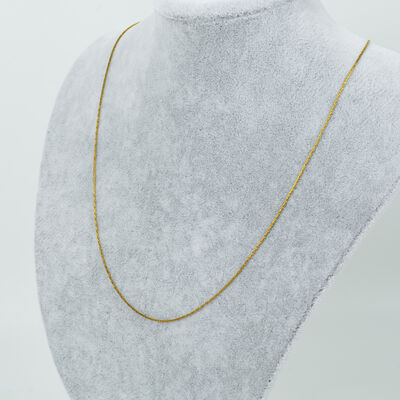 ÇELİK KOLYE ZİNCİRİ, GOLD RENK, 45 cm Zincir + Asansör Klips Ayarlı - 2