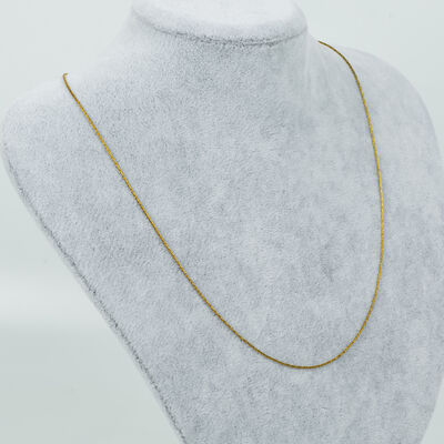 ÇELİK KOLYE ZİNCİRİ, GOLD RENK, 45 cm Zincir + Asansör Klips Ayarlı - 3