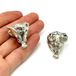 YAKA ROZETİ, ÇİÇEK BUKETİ DESENLİ BROŞ İĞNESİ ZAMAK DÖKÜM, 1. KALİTE KARARMAZ RODYUM KAPLAMA - 4