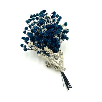 YAKA ROZETİ, ÇİÇEK BUKETİ DESENLİ BROŞ İĞNESİ ZAMAK DÖKÜM, 1. KALİTE KARARMAZ RODYUM KAPLAMA - 3