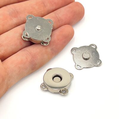 MIKNATISLI ÇANTA KLİPSİ KİLİTİ, DİKME MODEL, NİKEL KAPLAMA - 1