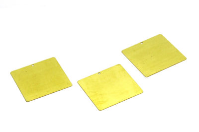 30x30 mm DÜZ KARE TEK DELİK PUL, HAM PİRİNÇ #1313 - 3